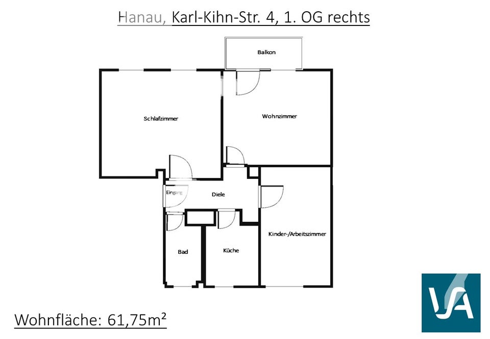 Schöne 3-Zimmer-Wohnung mit Tageslichtbad und Balkon in Hanau-Großauheim zu vermieten - Foto 1