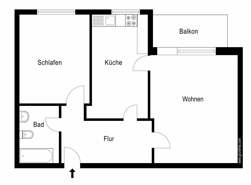 schöne 2-Zimmer-Wohnung mit Balkon - Foto 5