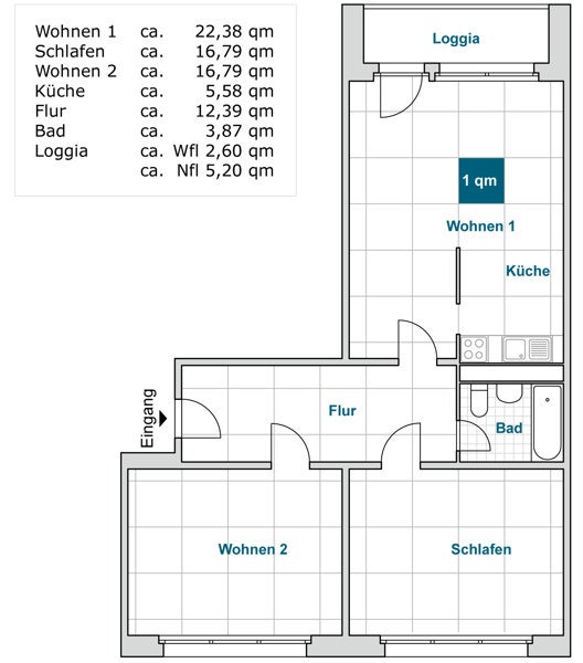 3-Zimmerwohnung mit Balkon und Aufzug, ab 01.12.2026 verfügbar! - Foto 4