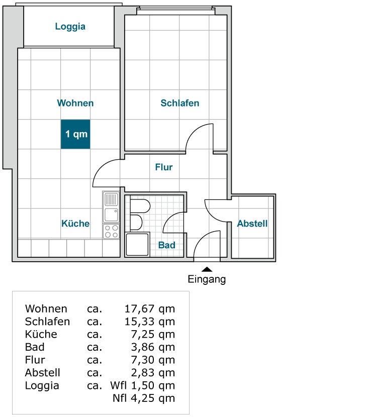 Hier lässt es sich aushalten: individuelle 2-Zimmer-Wohnung mit Dusche und Balkon - Photo 2