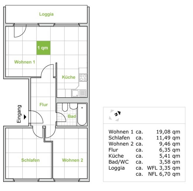 Reinkommen und Wohlfühlen: individuelle 3-Zimmer-Wohnung - Photo 2