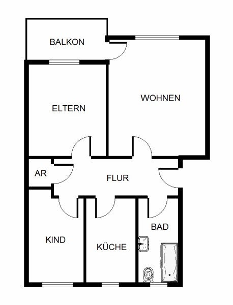 Preiswerte und günstig geschnittene 3-Zimmer-Wohnung - Foto 4