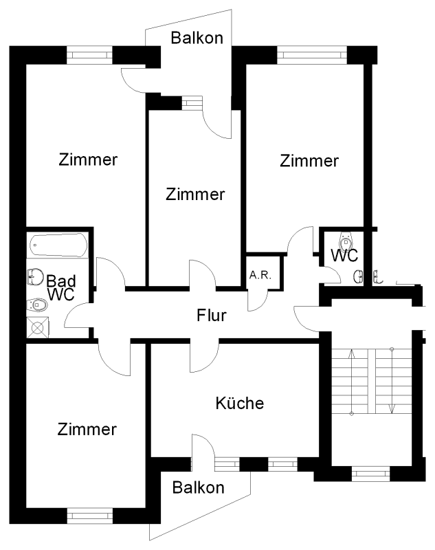 Studenten aufgepasst! WG-geeignete 4 Zi.-Wohnung mit Einbauküche! - Foto 4