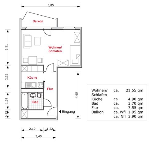 renovierte 1-Zimmer-Wohnung - Foto 4