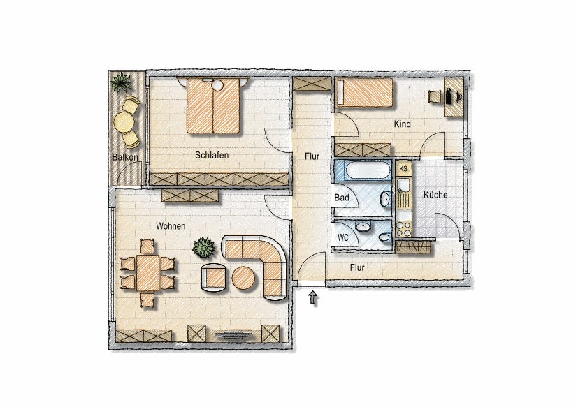 Wohnglück - günstige 3-Zimmer-Wohnung in grüner Wohnlage - Foto 5