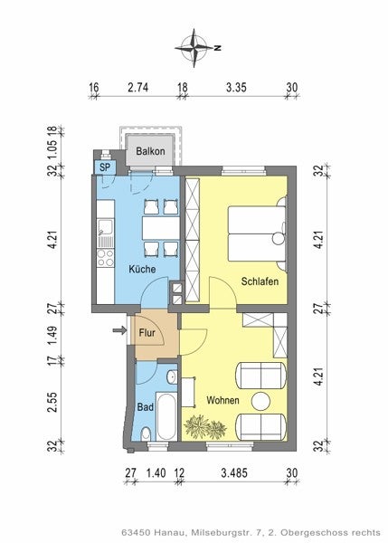 Schöne 2-Zimmer-Wohnung mit Tageslichtbad und Balkon im Limes-Quartier zu vermieten - Foto 5