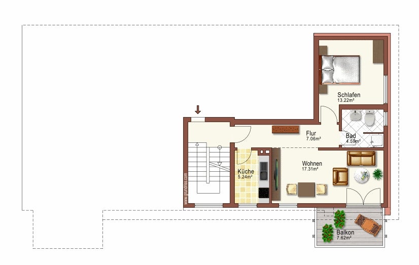 Komplett renoviert: zentrale 2-Zimmer-Wohnung - Photo 2