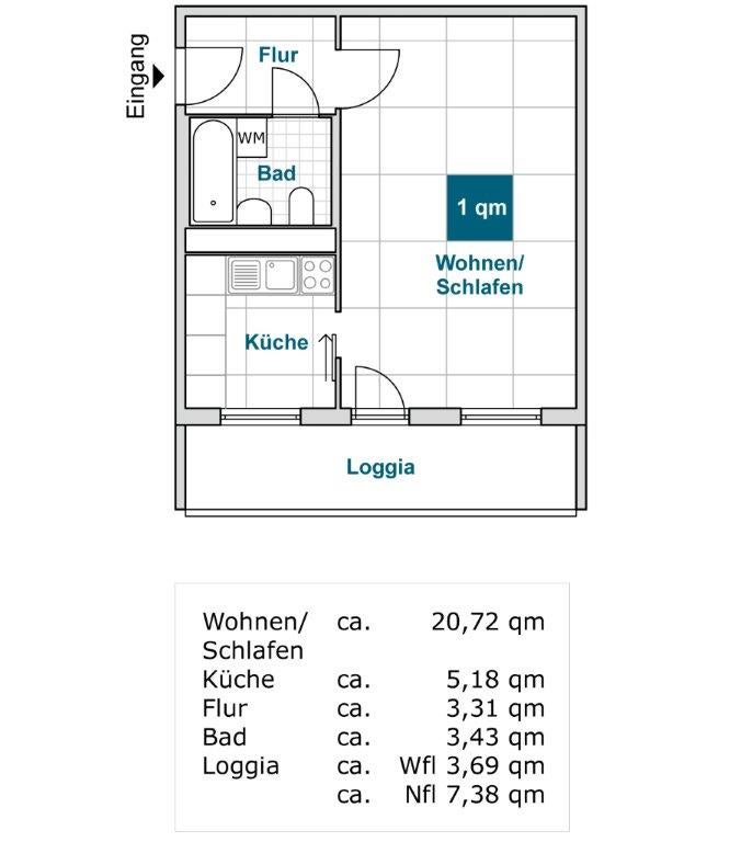 Sanierte 1 Raumwohnung mit Balkon! - Foto 2