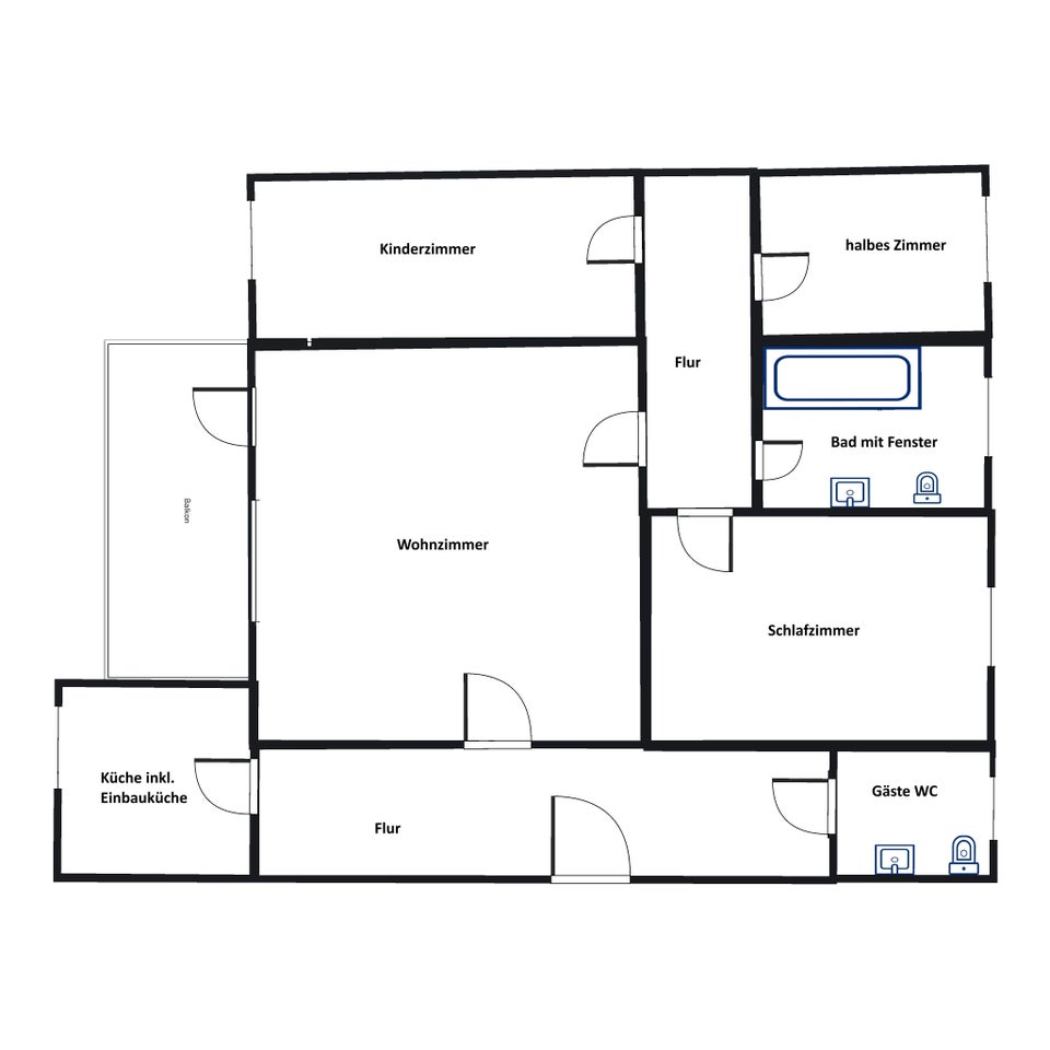 renovierte 3,5-Zimmer-Wohnung mit Einbauküche und neuen Fenster - Foto 5