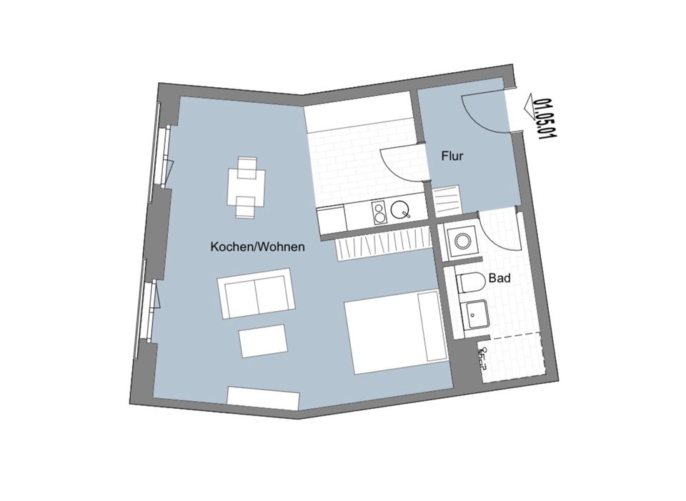 Gemütliche 1 Raum Wohnung im Neubau - Foto 4